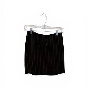 Express Dark Brown Pinstripe Pencil Skirt
